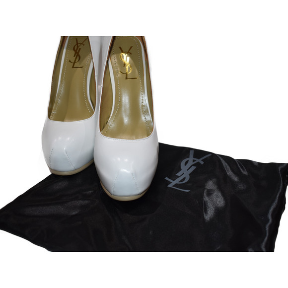 Yves Saint Laurent Heel Pumps Leather White - Picture 10 of 10